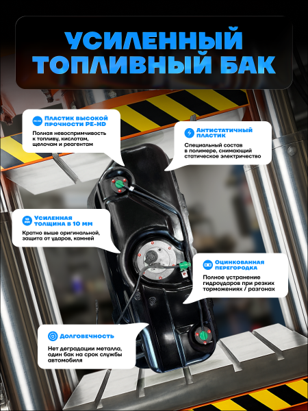 Пластиковый топливный бак Шевроле Авео т250, т200 (bolt-on)